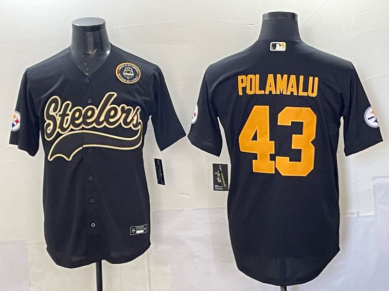 Men 2025 Pittsburgh Steelers #43 Polamalu black 3th generation Joint Name Nike Limited NFL Jersey style 007->pittsburgh steelers->NFL Jersey